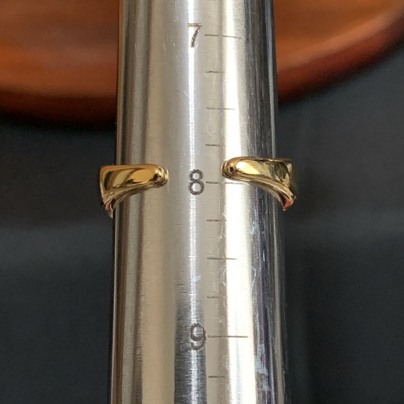 18K Gold Plated Titanium Steel Textured Ring Size 8 - Picture 5 of 6